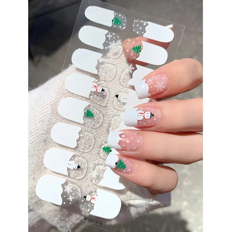 Christmas Nail Sticker and Holiday Gel Wrap for Winter Party Decorations