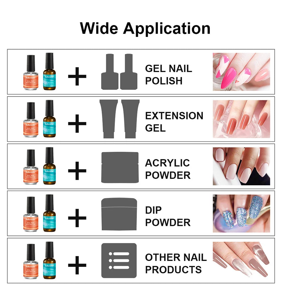 Nail Prep Dehydrator and Acid Free Primer set for long lasting gel manicure - 11
