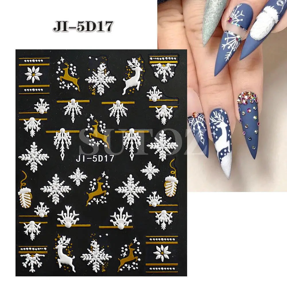 Christmas Nail Stickers and Winter Snowflake Nail Decals for Holiday Art - 18