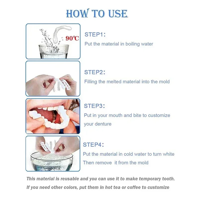 Snap on Veneers and Temporary Fake Teeth for Instant Smile Confidence Results