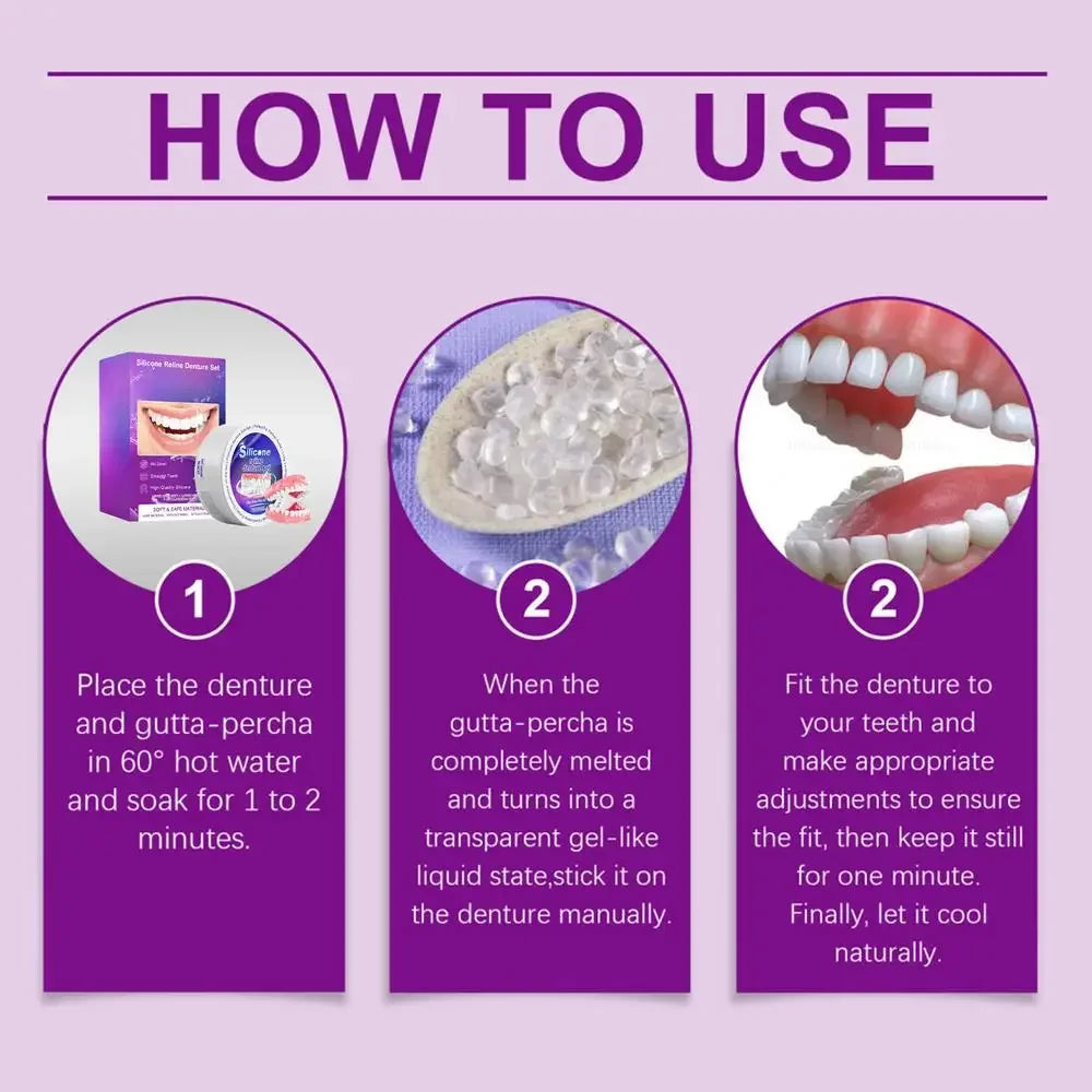 Denture Reliner Kit and Temporary Teeth Set for Daily Smile Enhancement Needs
