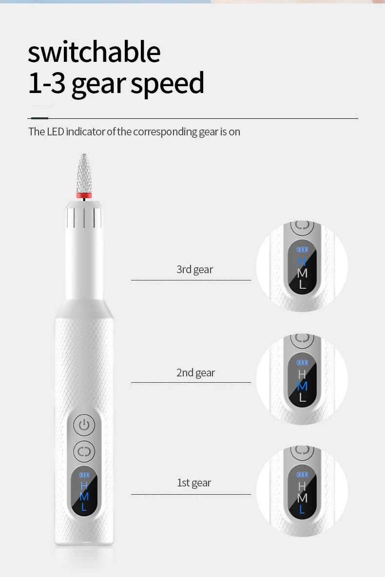 Cordless Nail Drill and Electric Nail File for Salon Quality Manicure at Home - 10