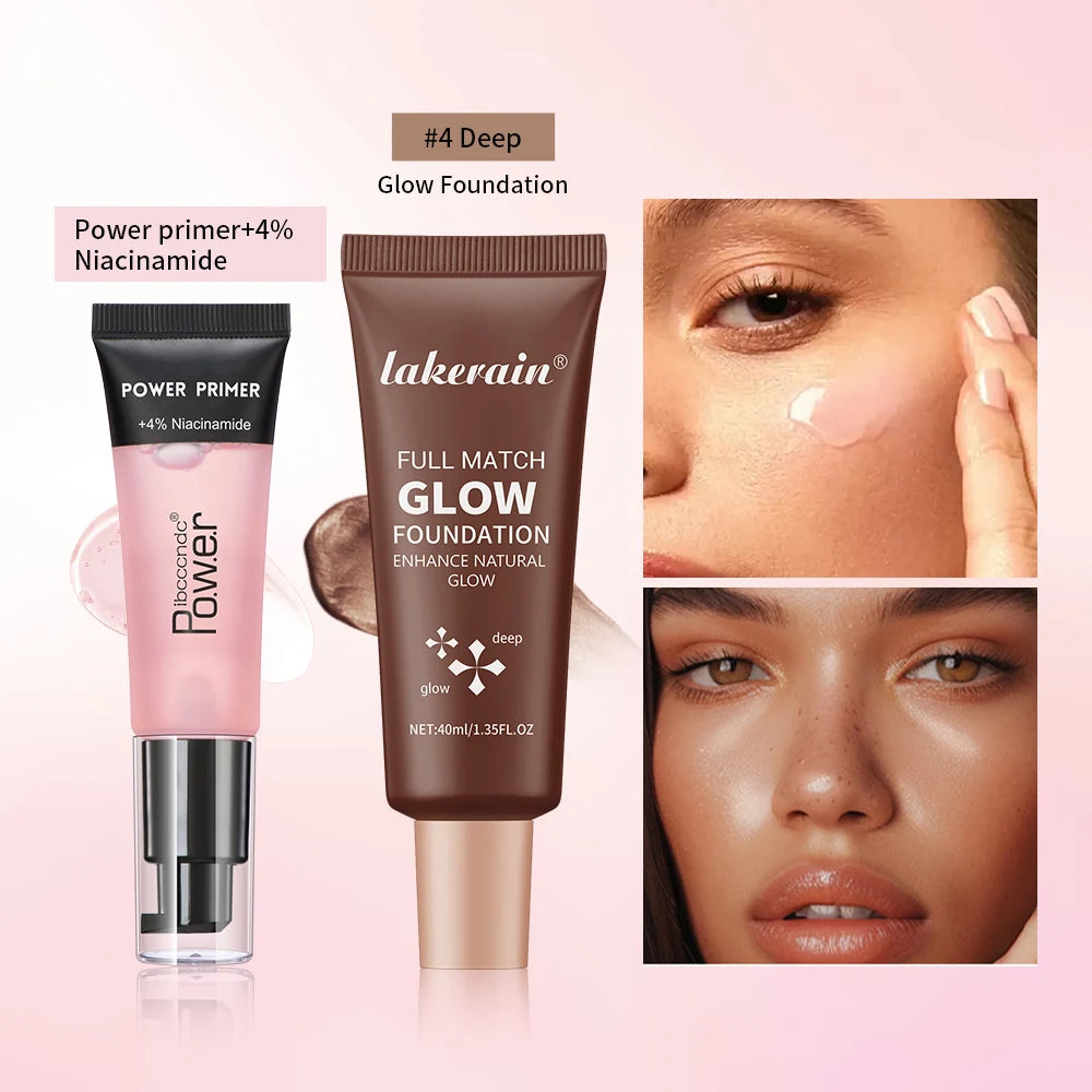 Power Primer and Glow Foundation for smooth radiant skin and daily makeup looks