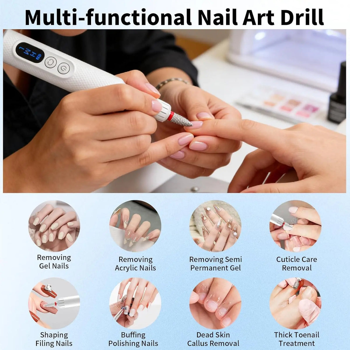 Cordless Nail Drill and Electric Nail File for Salon Quality Manicure at Home