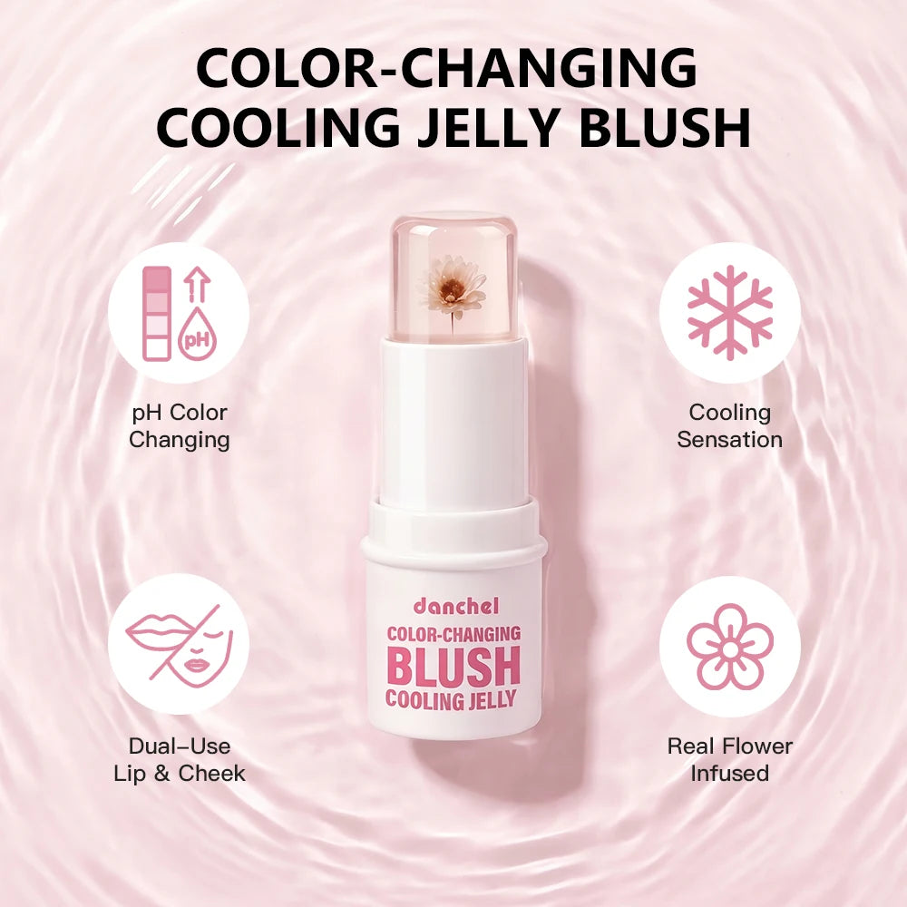 Color Changing Jelly Blush and Floral Tint Stick for Natural Daily Makeup - 7