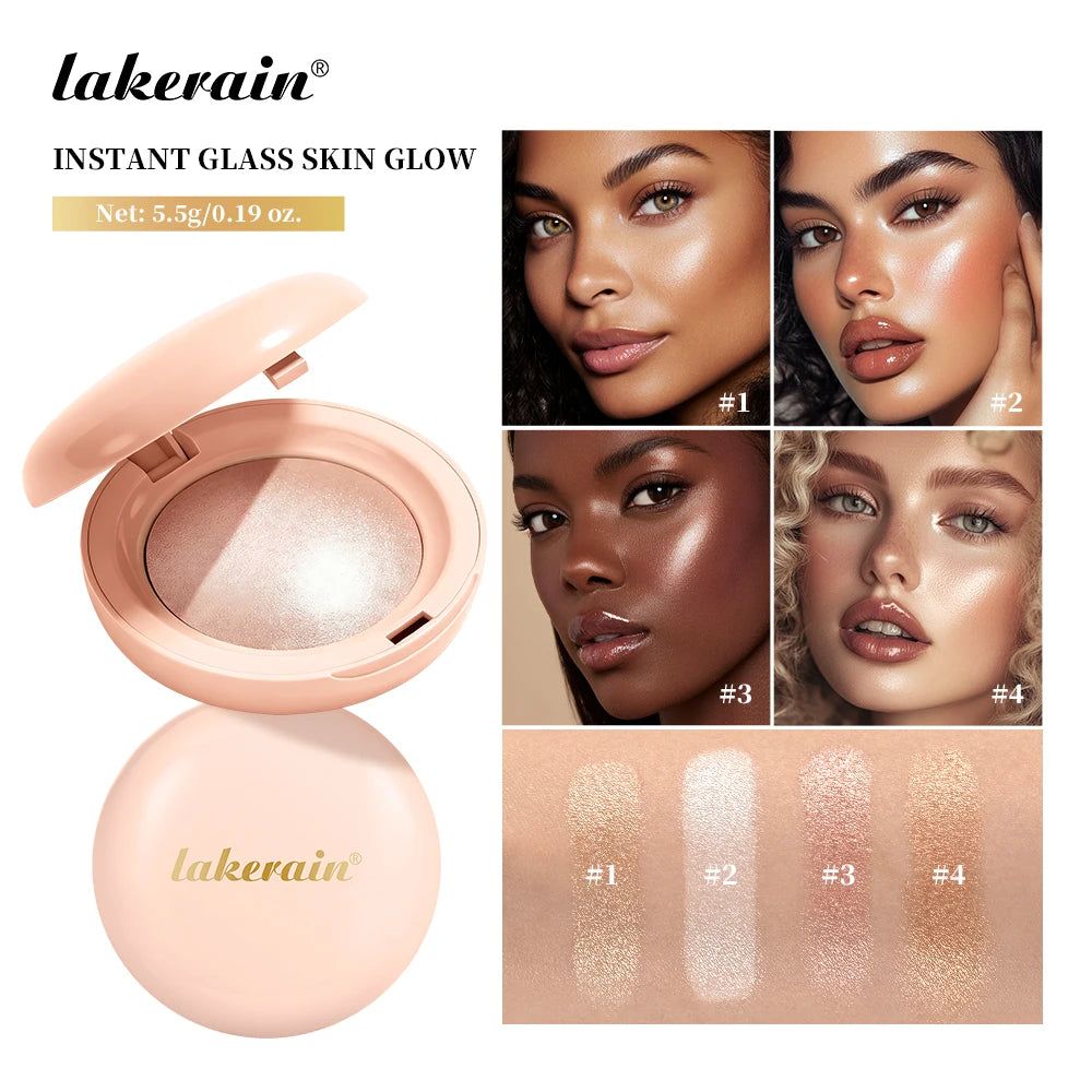 Shimmer Highlighter Powder and Face Illuminator for Glowing Radiant Makeup - 1