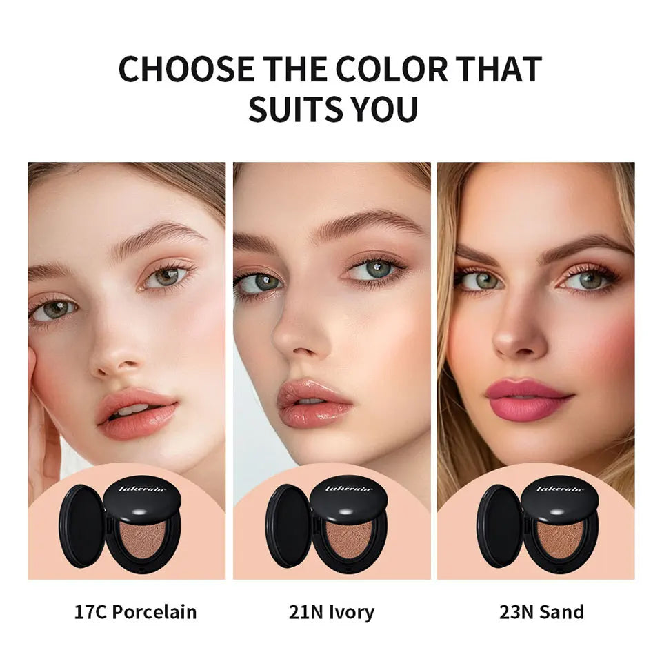 Semi Matte CC Cream Cushion and Long Lasting Foundation for Flawless Face Makeup