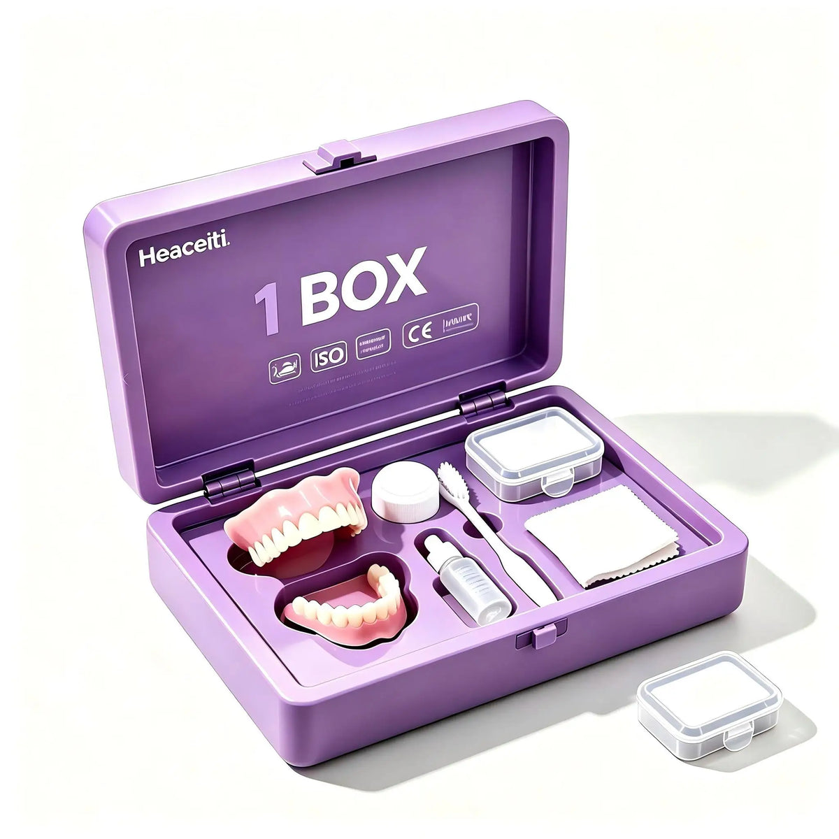 Natural Cosmetic Denture Kit and Fake Teeth Set for Daily Smile Comfort Fit