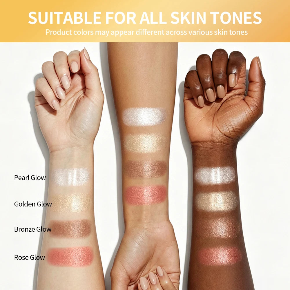 Highlighting Eye and Cheek Palette and Shimmer Makeup Kit for Radiant Daily Looks - 6