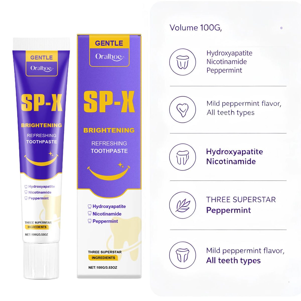 Brightening Toothpaste and Stain Remover for Daily Oral Hygiene and Whiter Smile