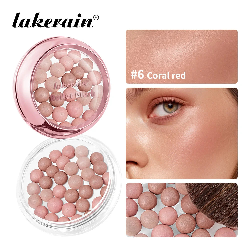 Roller Blush and Shimmer Powder Beads for Natural Glowing Cheek Makeup - 1