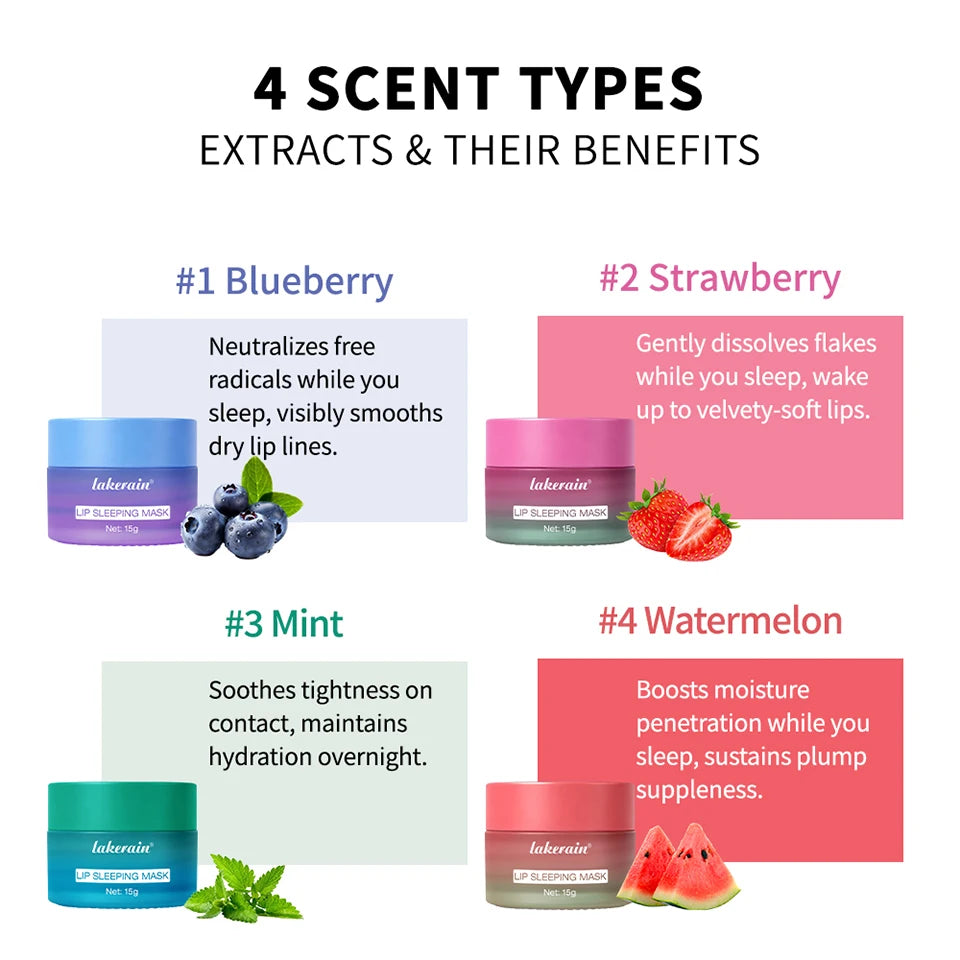 Lip Sleeping Mask and Hydrating Lip Balm for Dry Cracked Lips Overnight Repair