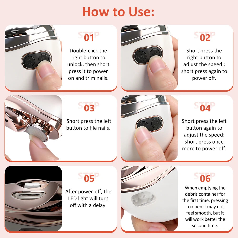 Electric Nail Clipper and Automatic Nail Trimmer for Home Manicure Care