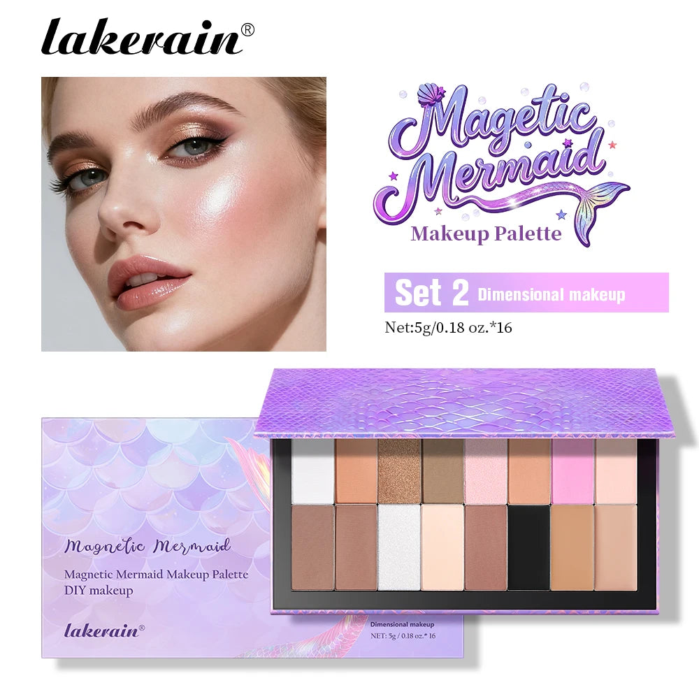 Magnetic Mermaid Makeup Palette and Eyeshadow Kit for Professional Artists and Daily Use