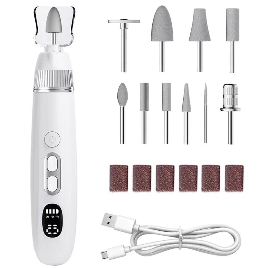 Electric Nail Drill and Manicure File Set for Salon Quality Home Nail Care