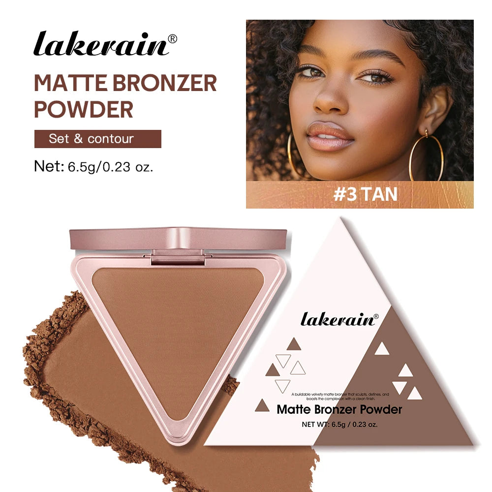 Matte Bronzer and Face Contour Powder for Sculpted Cheeks and Smooth Finish