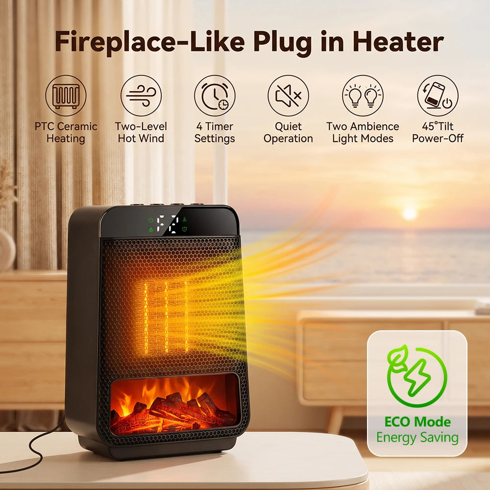 Electric Space Heater and Personal Warm Air Blower for Winter Office and Home Use - 7