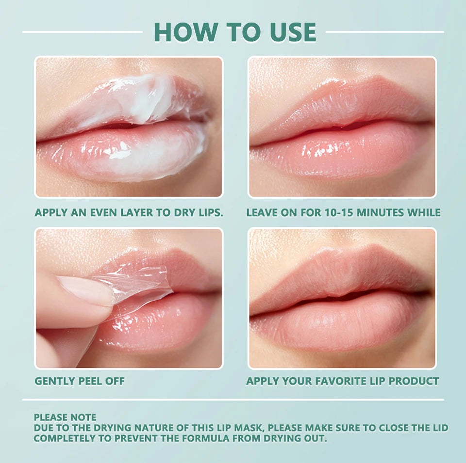Cooling Peel Off Lip Mask and Hydrating Lip Balm for Daily Dry Lip Care Routine
