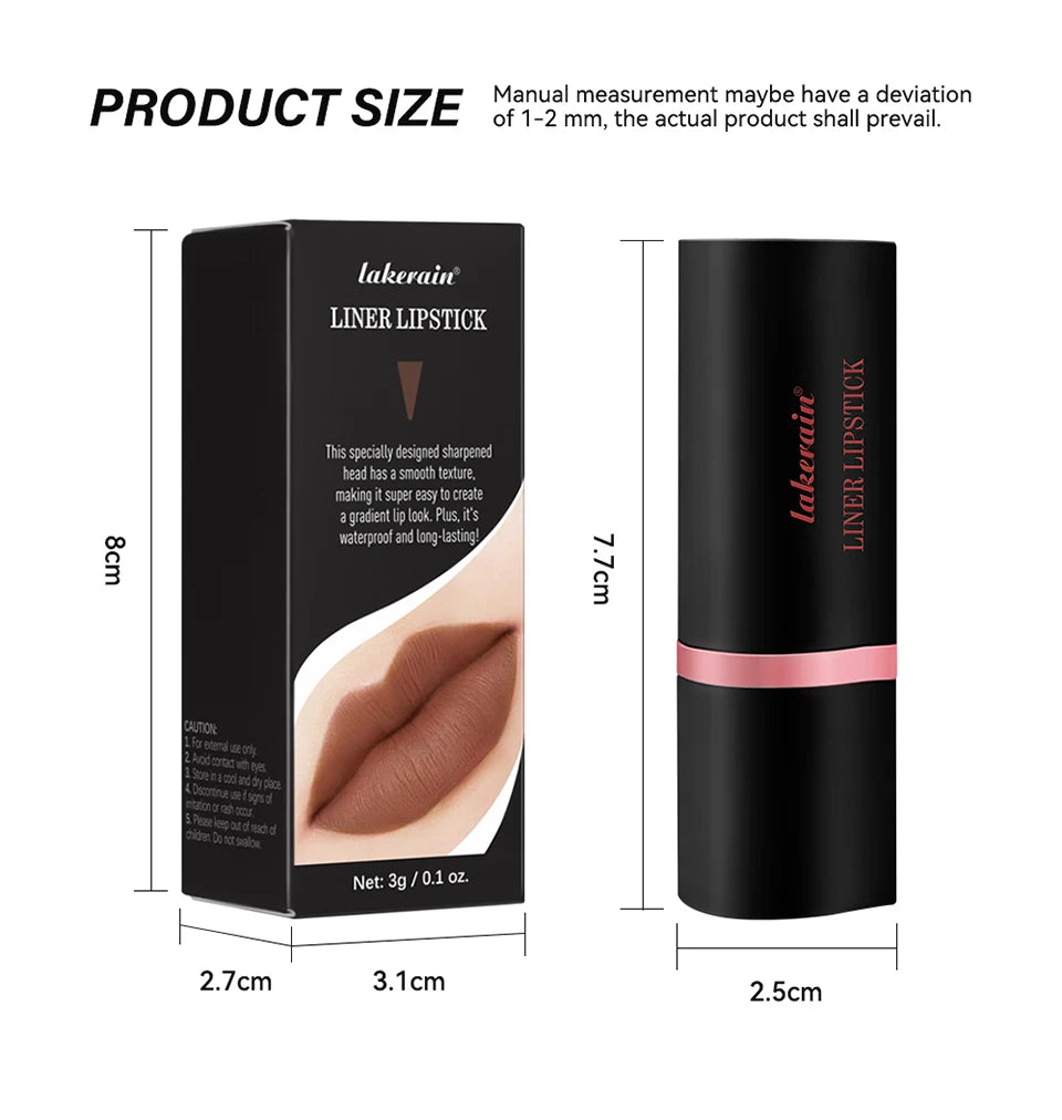 Matte Lip Liner and Lipstick Pen for Long Lasting Waterproof Daily Makeup Look