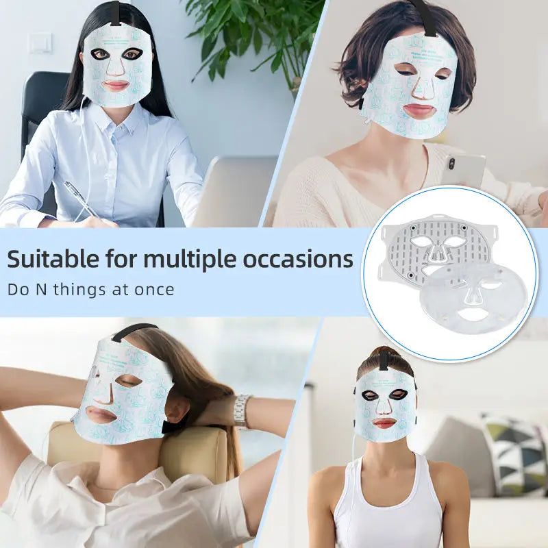 LED Face Mask and Red Light Therapy Device for Skin Rejuvenation and Firming