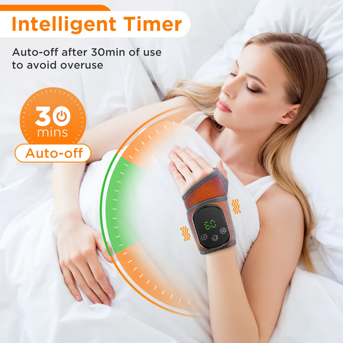 Heated Wrist Brace and Vibration Massager for Daily Relief and Office Comfort