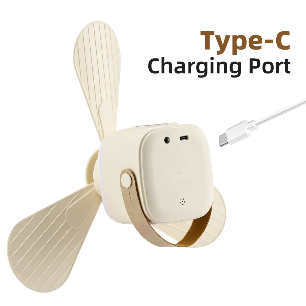 Portable Ceiling Fan and Hanging Tent Light for Camping Dorms and Bedrooms