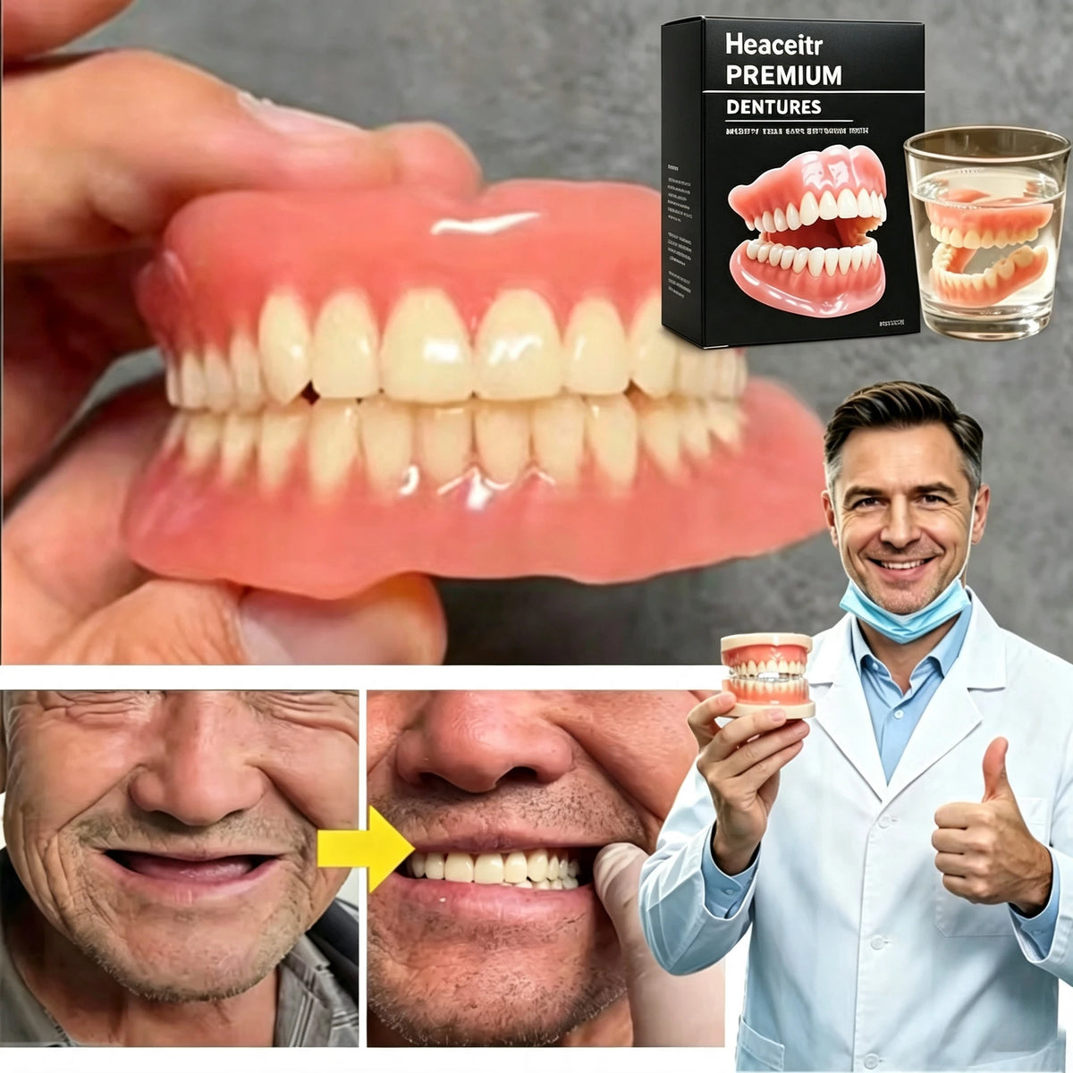 Slim Custom Fit Dentures and Flexible Cosmetic Teeth for Natural Smile Comfort