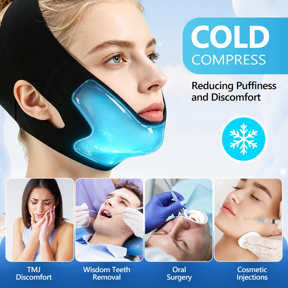 Face Ice Pack and V Line Lifting Bandage for Postoperative Care and Daily Beauty