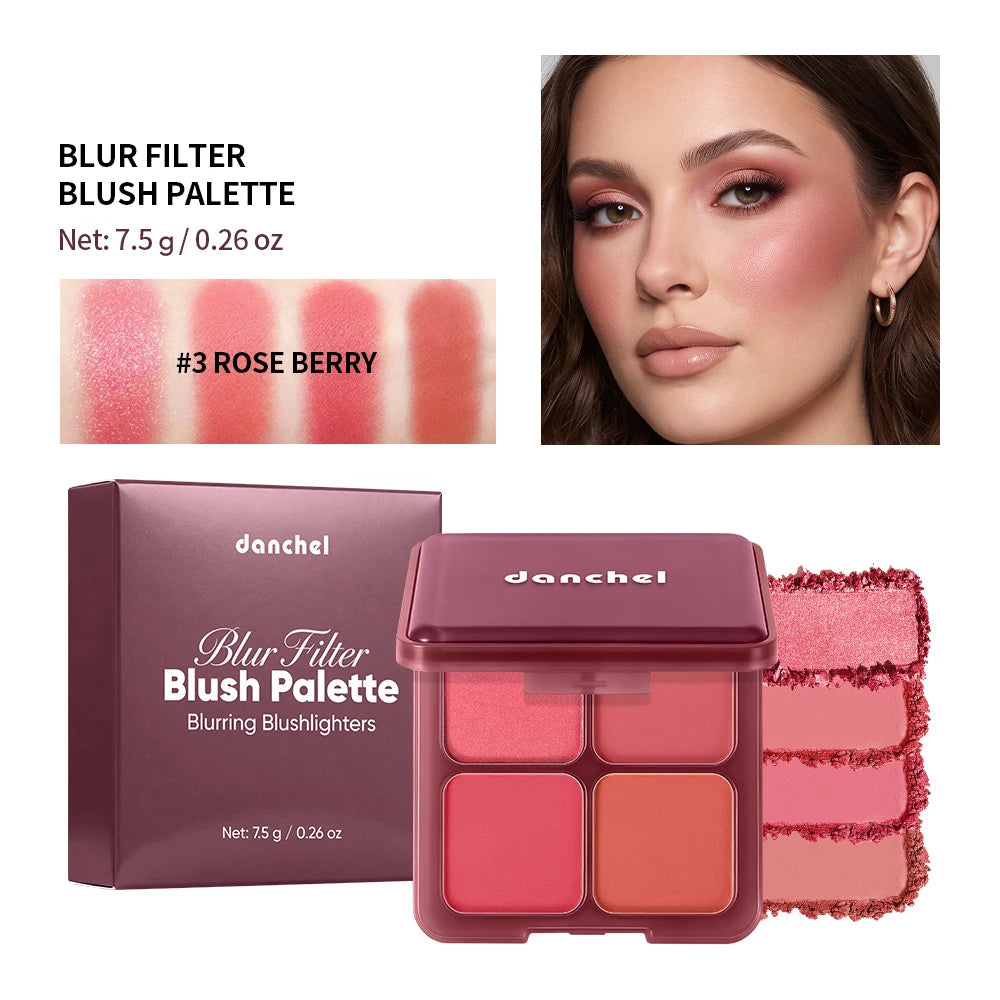 Blush Palette and Face Powder Makeup for Natural Daily Glow and Soft Focus Finish