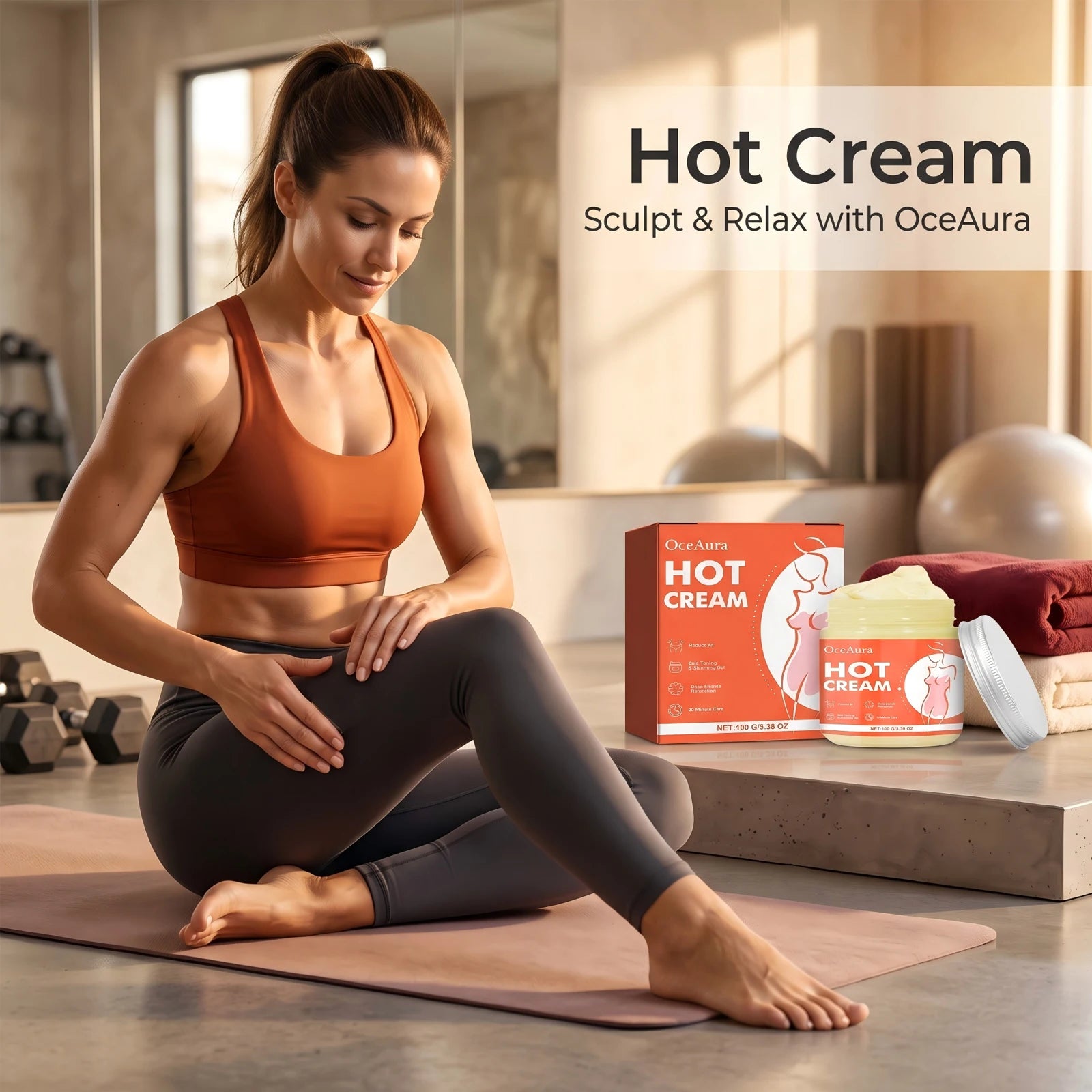 Hot Cream and Cellulite Massage Gel for Body Slimming and Skin Tightening - 1