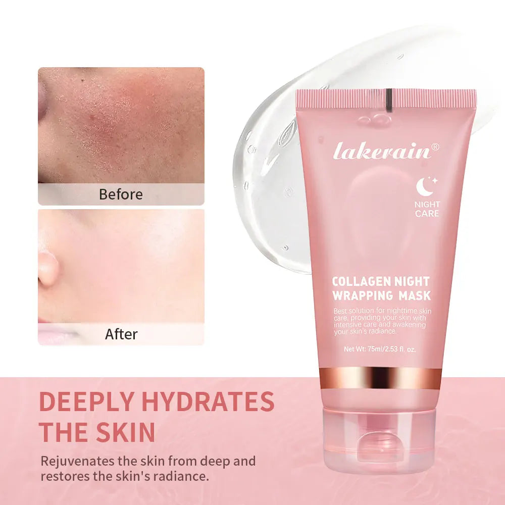 Collagen Night Wrapping Mask and Peel Off Facial Treatment for Overnight Repair
