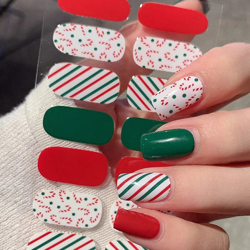 Christmas Nail Sticker and Holiday Gel Wrap for Winter Party Decorations - 9