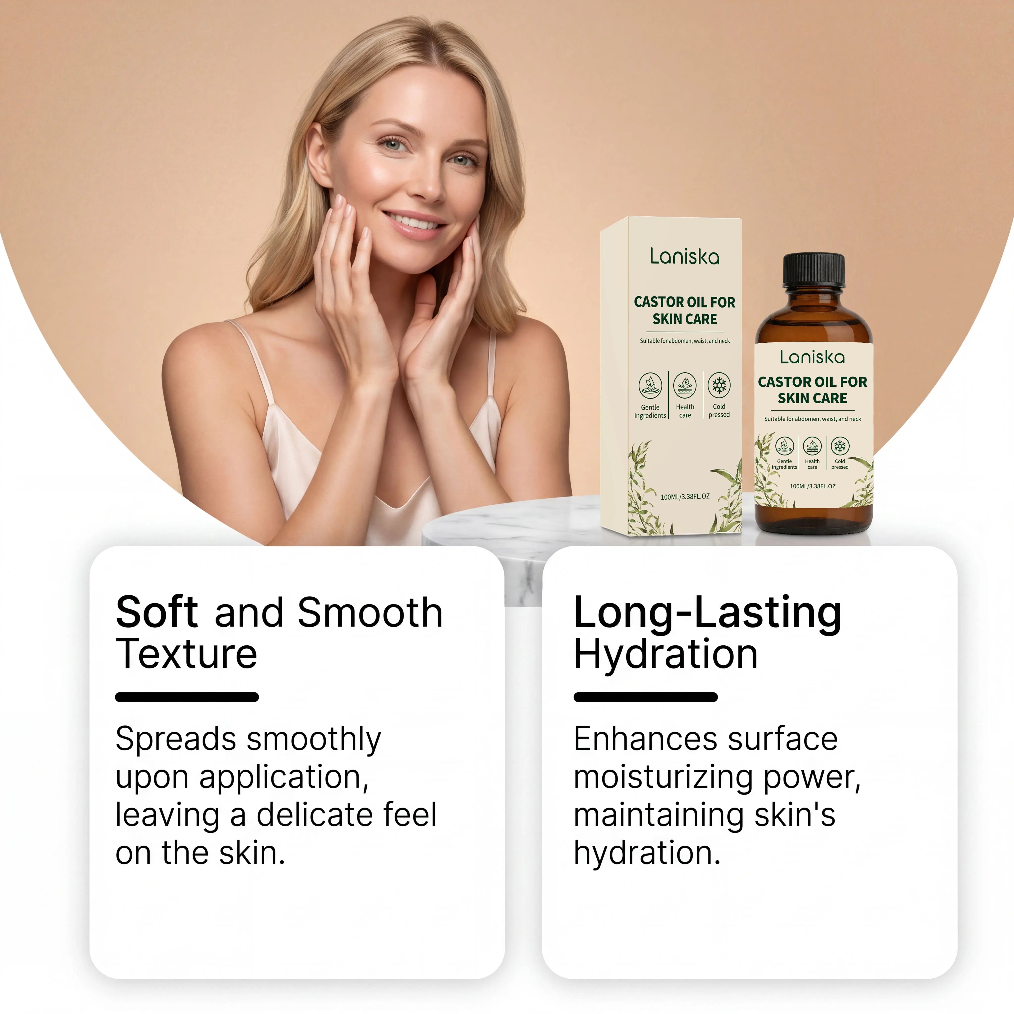 Cold Pressed Castor Oil and Moisturizing Body Care for Dry Skin and Massage - 8