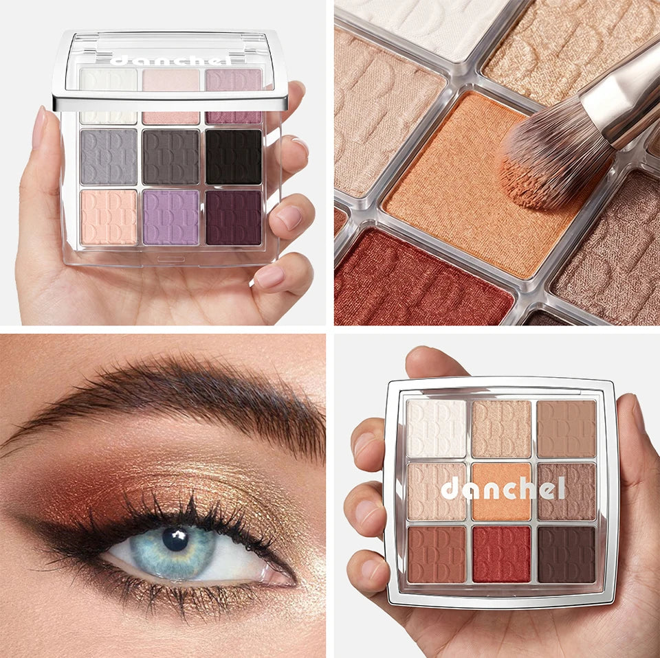 Nine Color Eyeshadow Palette and Matte Shimmer Makeup Kit for Daily Smoky Looks - 20