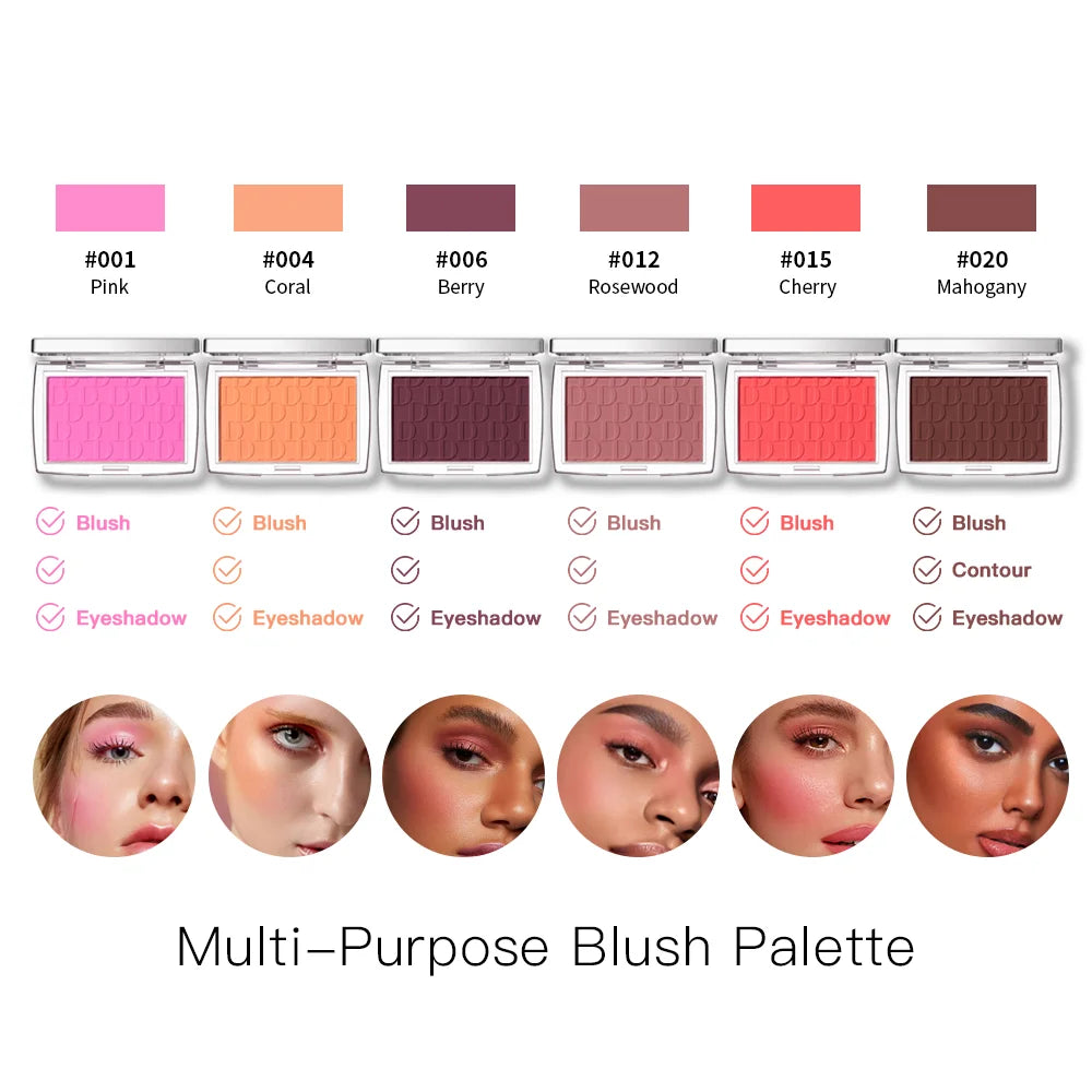 Embossed Blush Palette and Matte Face Makeup for a Natural Glowing Complexion - 3