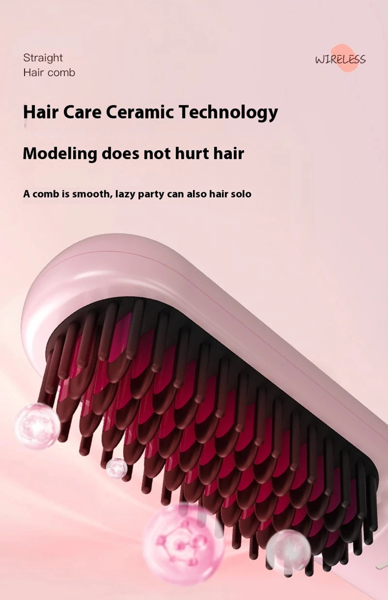 Hair Straightening Brush and Heated Smoothing Comb for Quick Daily Styling
