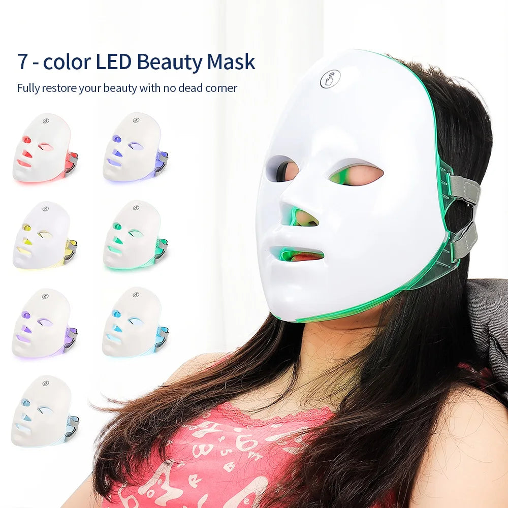 Rechargeable Facial LED Mask and Photon Beauty Device for Skin Rejuvenation at Home - 7