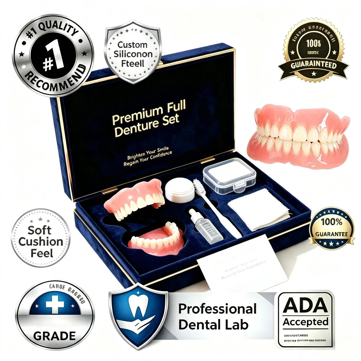 Comfort Silicone False Teeth and Cosmetic Smile Veneers for Daily Confidence