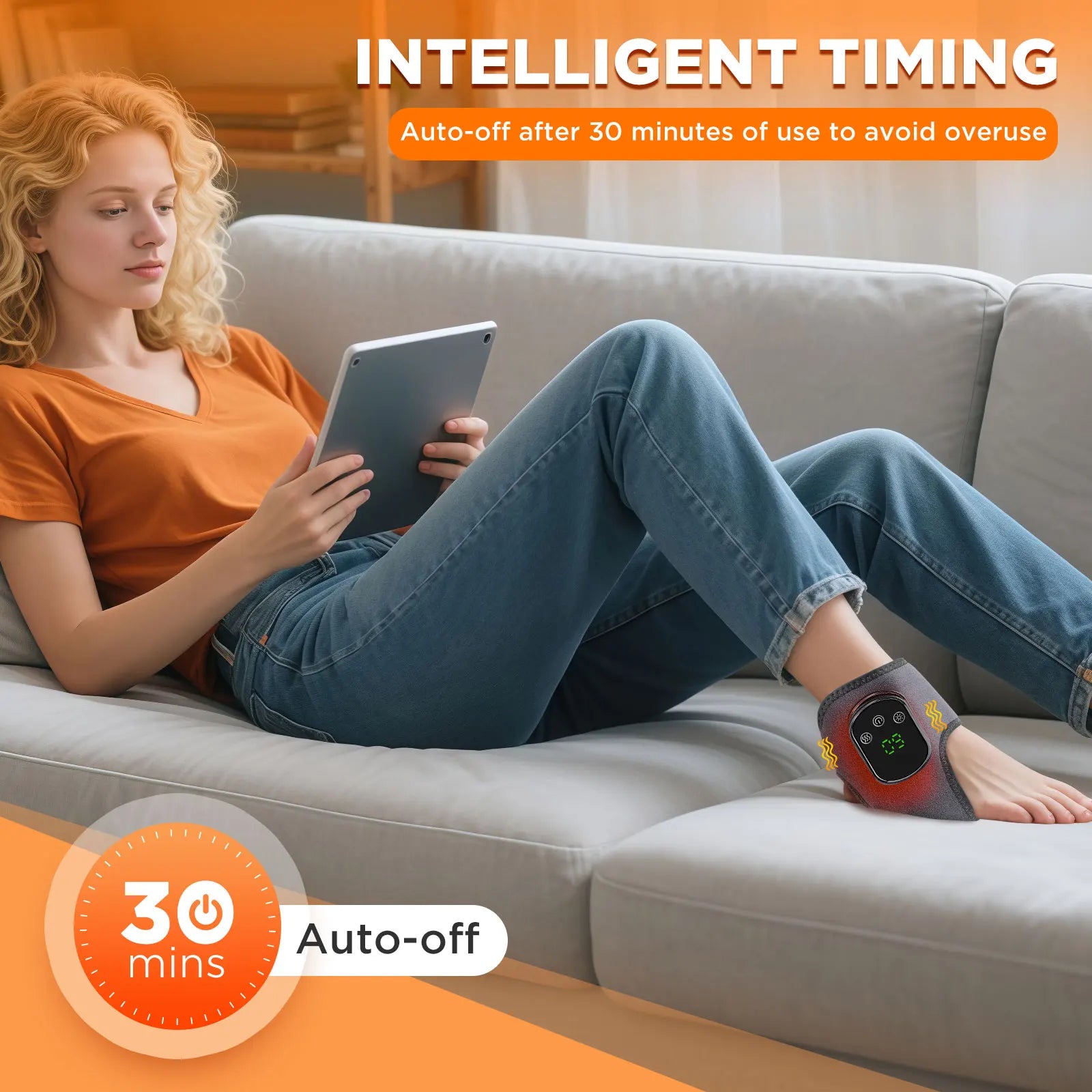 Heated Ankle Massager and Electric Vibration Wrap for Pain Relief at Home - 9