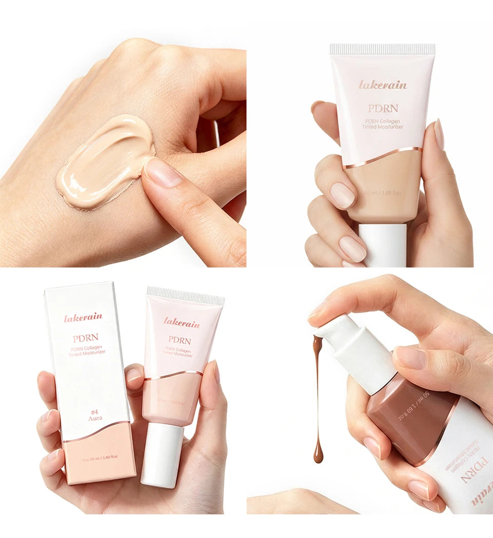 PDRN Collagen Tinted Moisturizer and Radiant Skin Foundation for Daily Glow Makeup