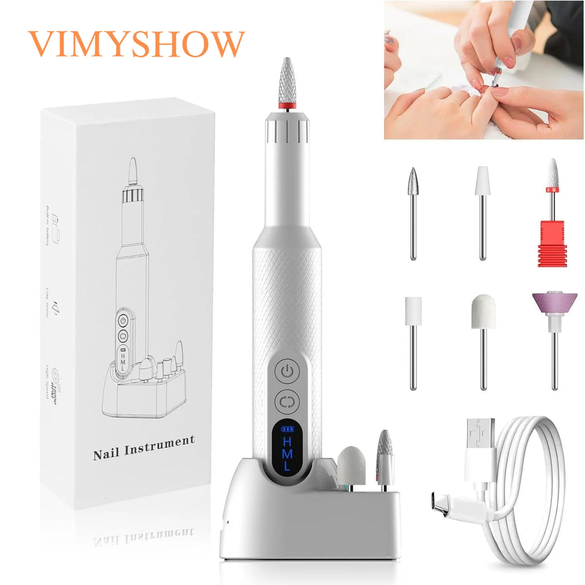 Cordless Nail Drill and Electric Nail File for Salon Quality Manicure at Home