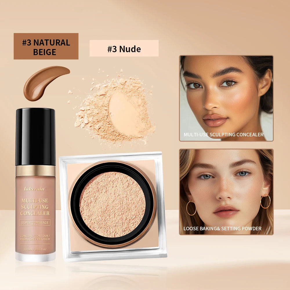 Face Makeup Set and Concealing Powder Kit for Flawless Daily Beauty Routines