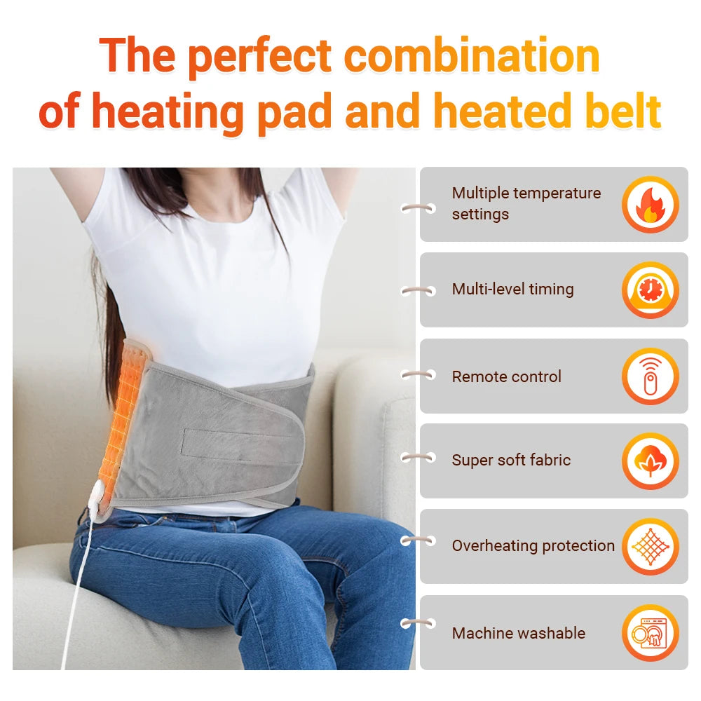 Electric Heating Pad and Thermal Warming Belt for Winter Body Pain Relief
