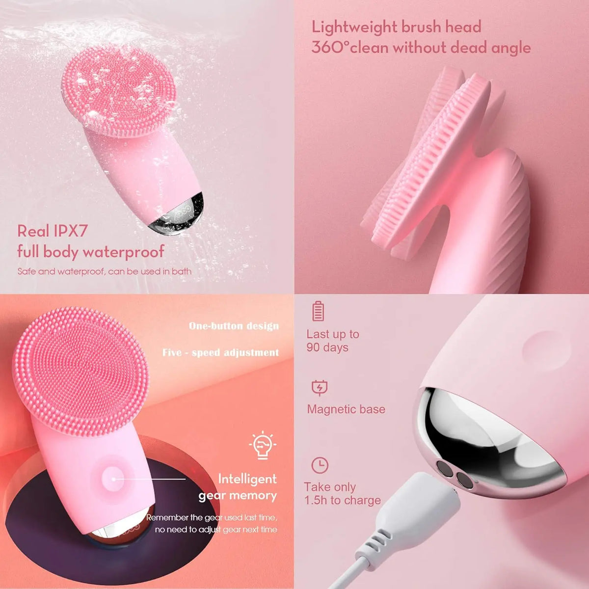Silicone Face Cleansing Brush and Facial Scrubber for Daily Skin Pore Cleaning