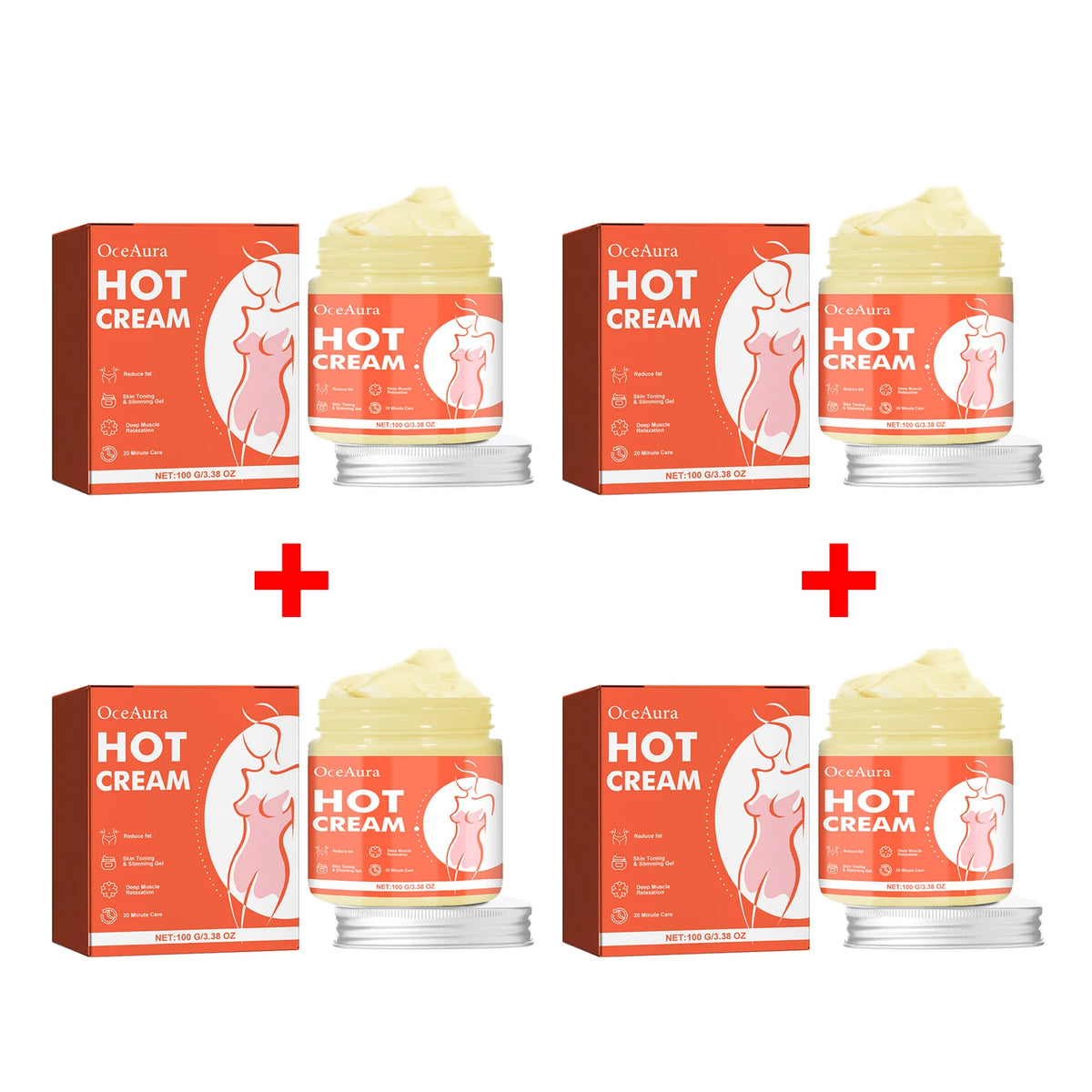 Hot Cream and Cellulite Massage Gel for Body Slimming and Skin Tightening
