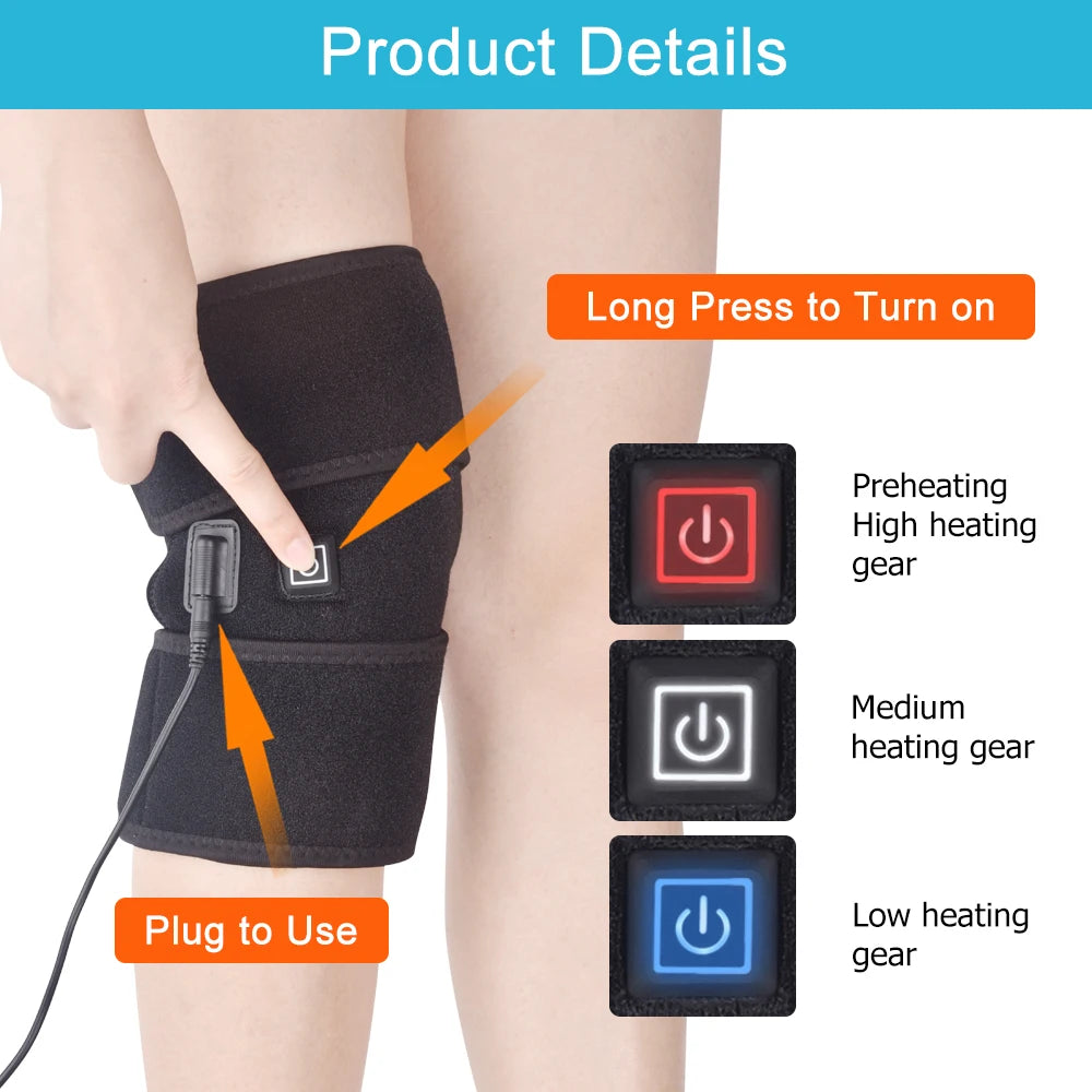 Electric Knee Heating Pad and Heated Brace Support for Joint Relief and Leg Warmth - 4