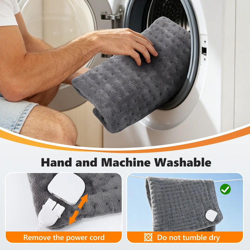 Electric Heating Pad and Thermal Warming Mat for Back Pain Relief at Home