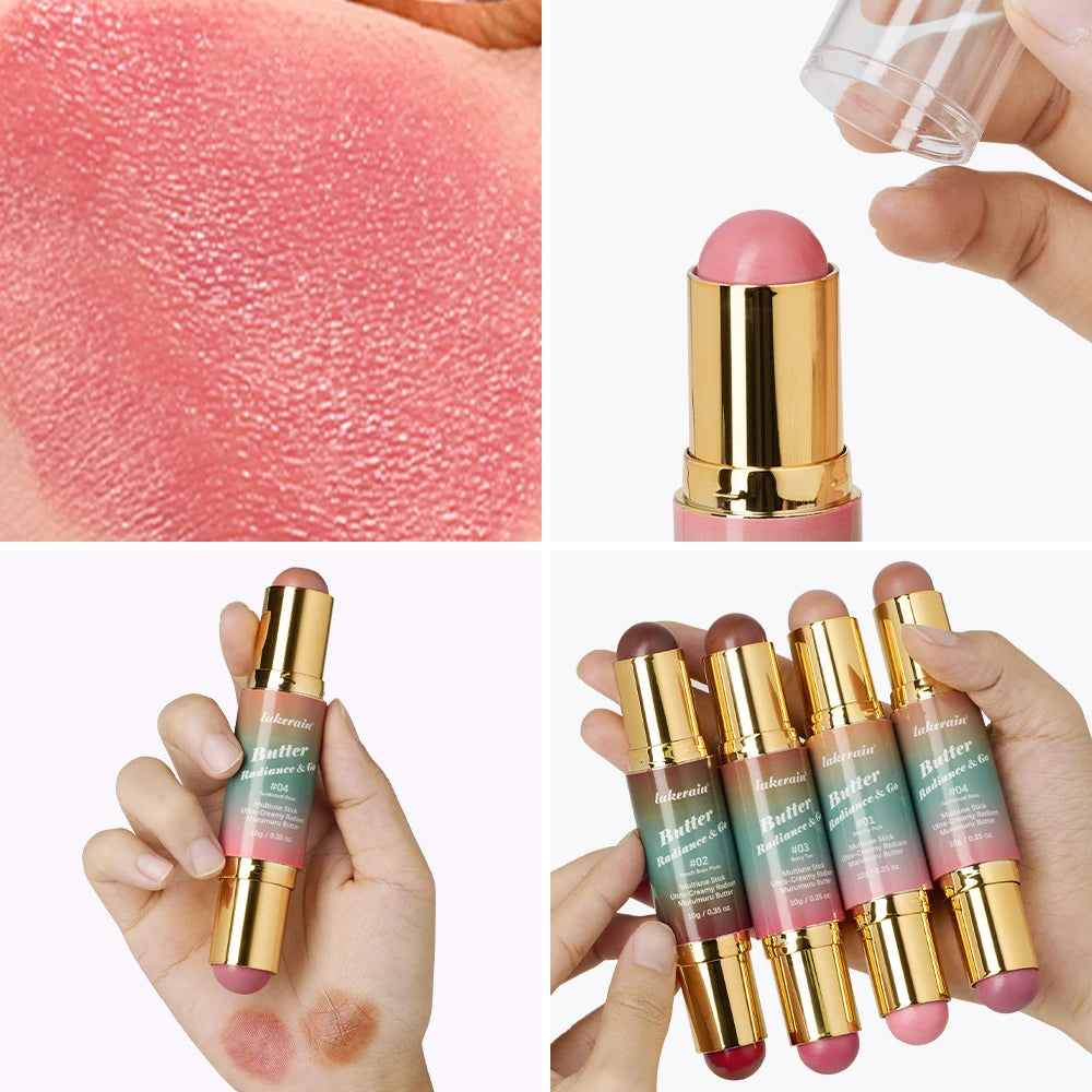 Double Headed Bronzer and Blush Stick for Quick Makeup Routines and Face Contouring - 6