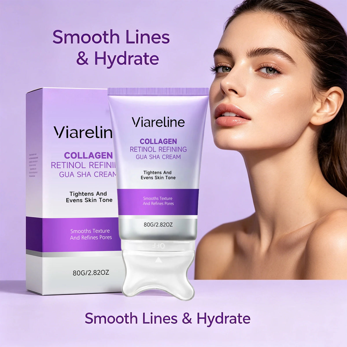 Collagen Retinol Gua Sha Cream and Facial Firming Moisturizer for Daily Lifting