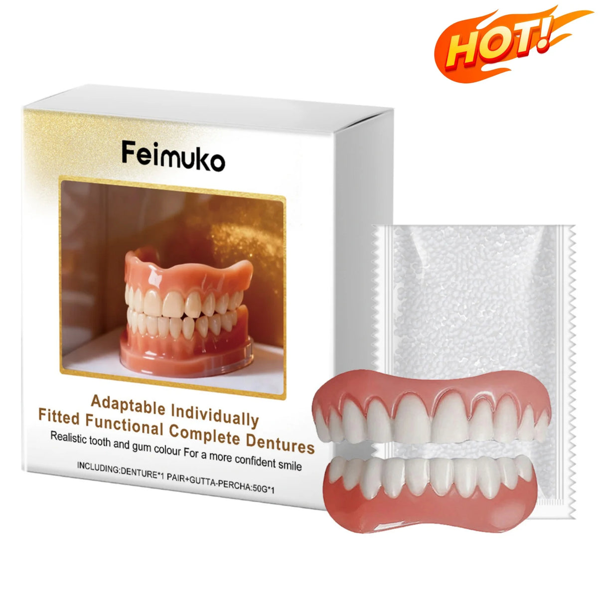 Denture Decoration Set and Fake Teeth Liners for Instant Smile Makeover at Home